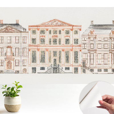 Öntapadó tapéta klasszikus építészeti homlokzati mintával