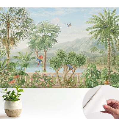 Öntapadó tapéta Trópusi kilátás egy természeti oázisra