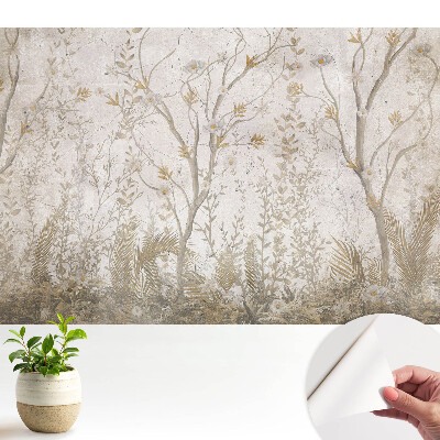 Modern tapéta Finom grafika finom növényekkel