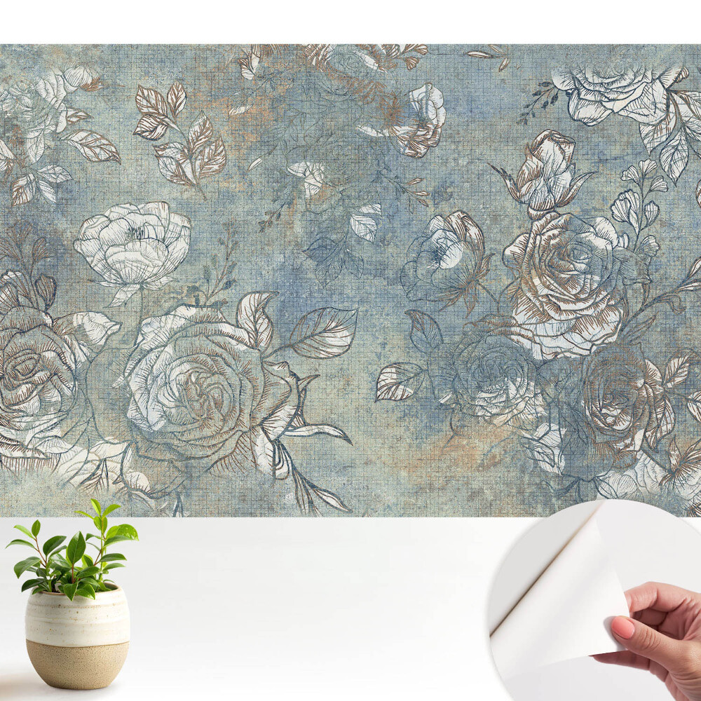 Öntapadós tapéta Rusztikus virágmintás