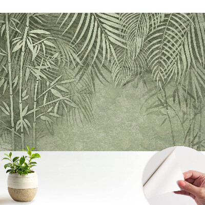 Modern tapéta Bambusz motívumok zöld árnyalatokban