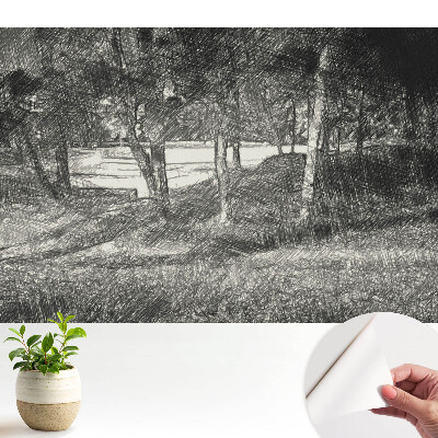 Öntapadós tapéta falra Tájkép fa folyó béke harmónia