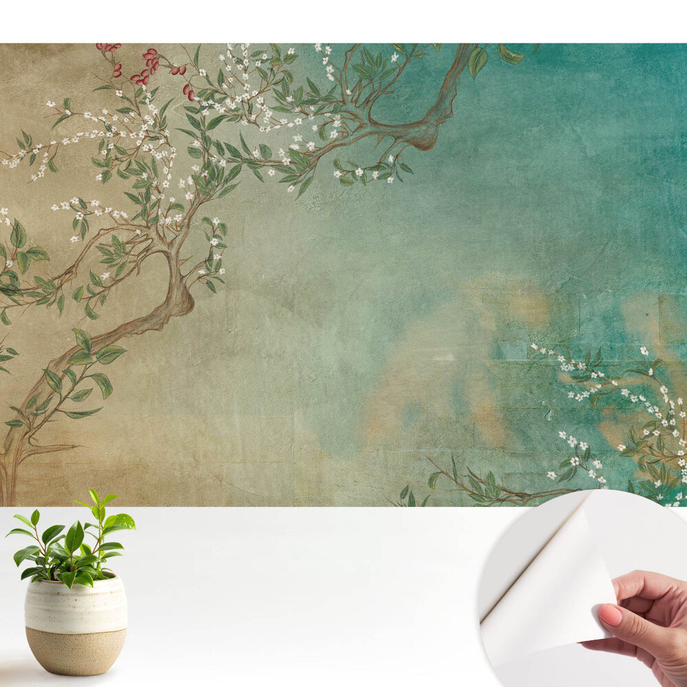 Dekor tapéta Rusztikus ágak virágokkal és bogyókkal