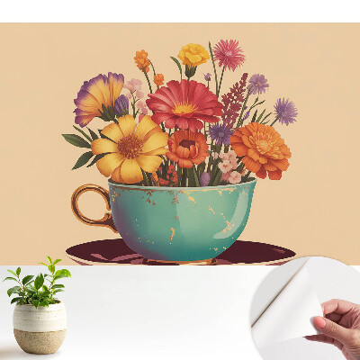 Öntapadós tapéta Virágok egy csészében