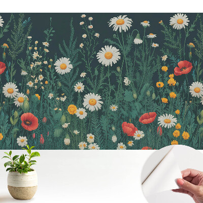 Tapéta Egy virágokkal és nyári békével teli rét