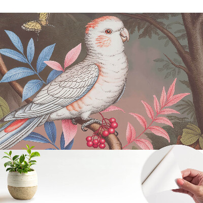 Öntapadós tapéta falra Papagáj a levelek között