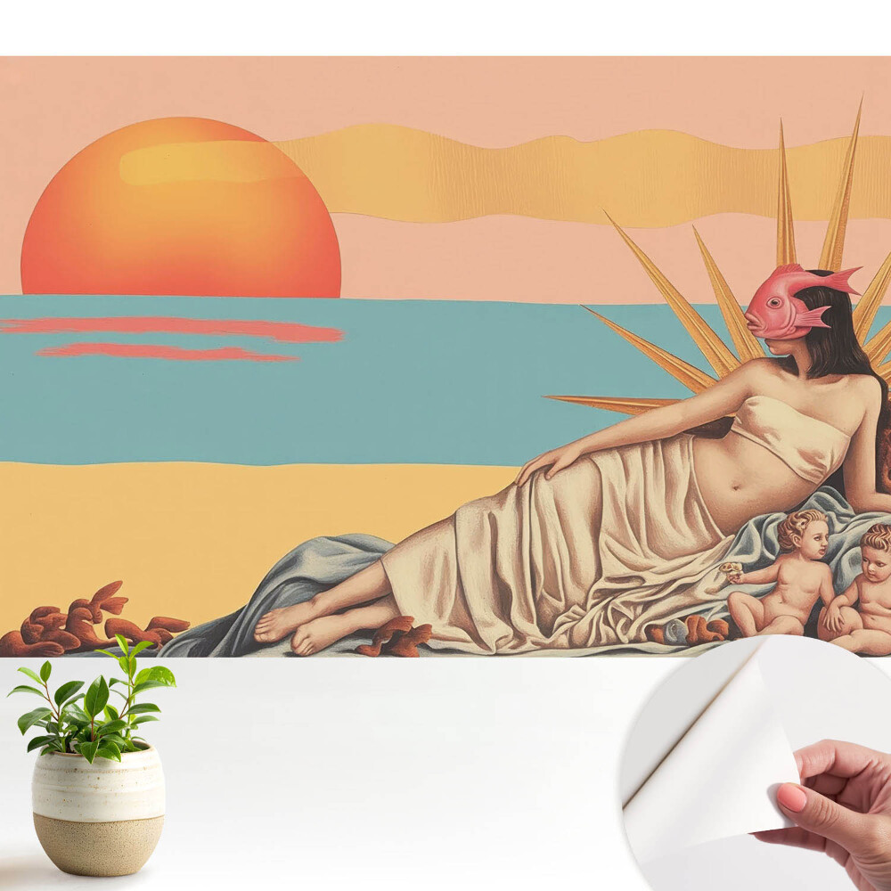 Öntapadós tapéta reneszánsz, szürrealista pasztell nyugati motívummal