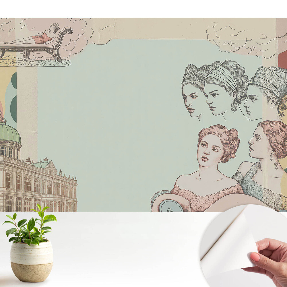 Öntapadó tapéta Stílusos pasztell történelmi kollázs