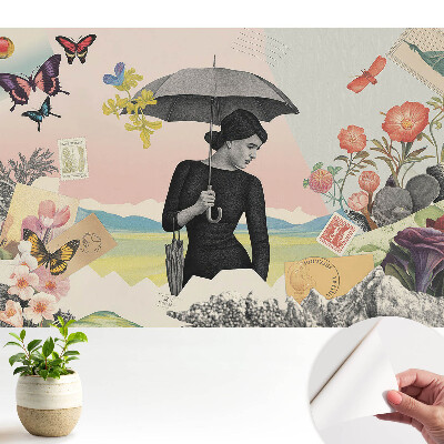 Öntapadós tapéta Színes retro szürrealizmus kollázs