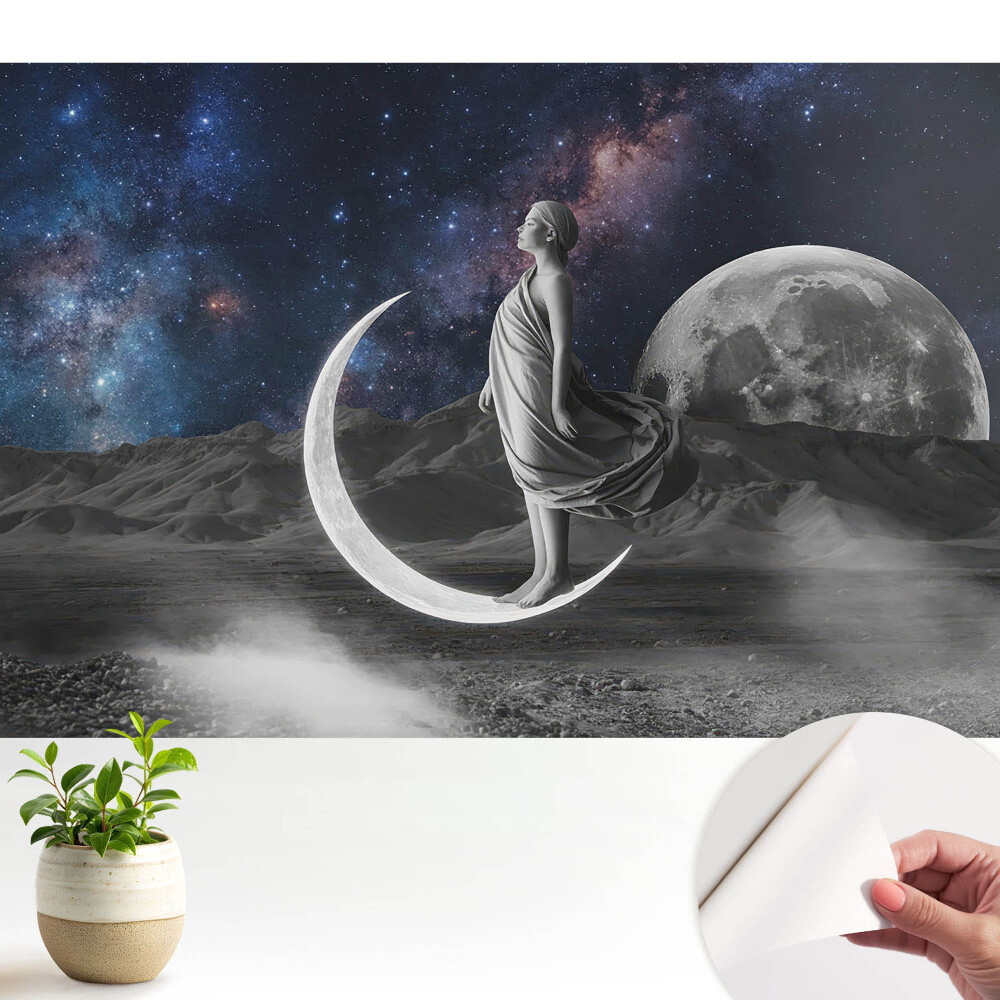 Modern tapéta Kozmikus elegancia misztikus nő hold