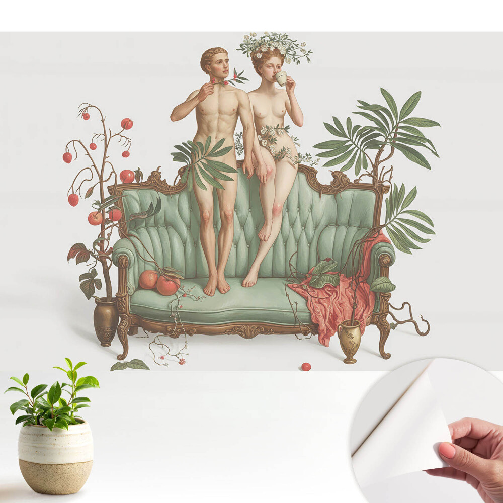 Dekor tapéta klasszikus, szimmetriás szürrealista mintával