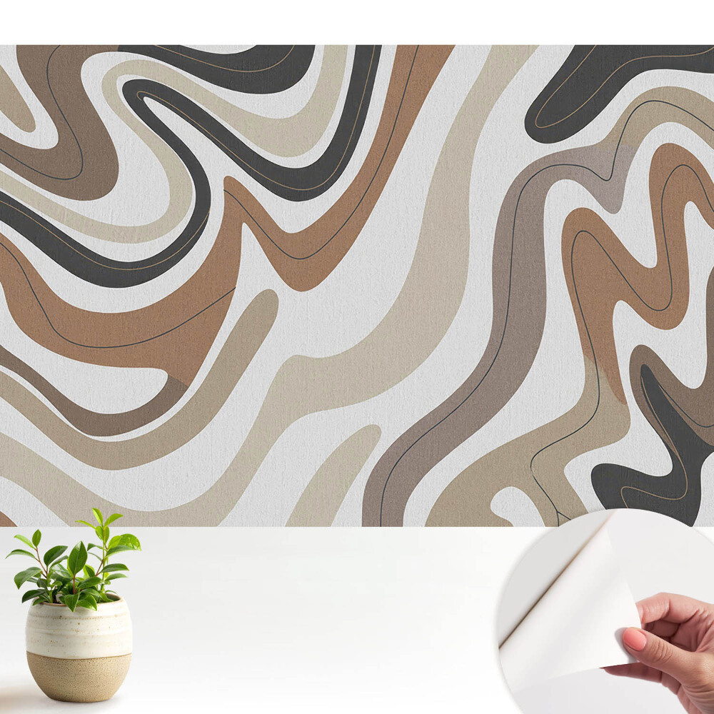 Modern tapéta Absztrakt vonalak földszínekben