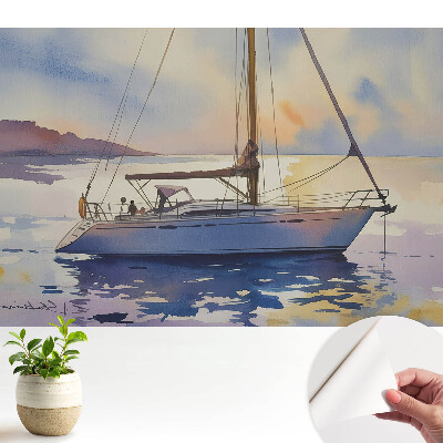 Tapéta Jacht a vízen naplementekor