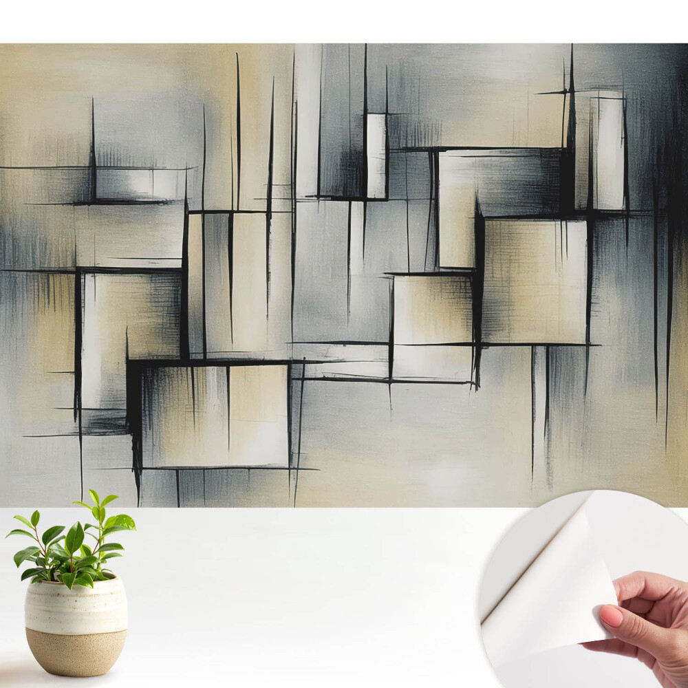 Modern geometriai motívumú tapéta szürke árnyalatokban