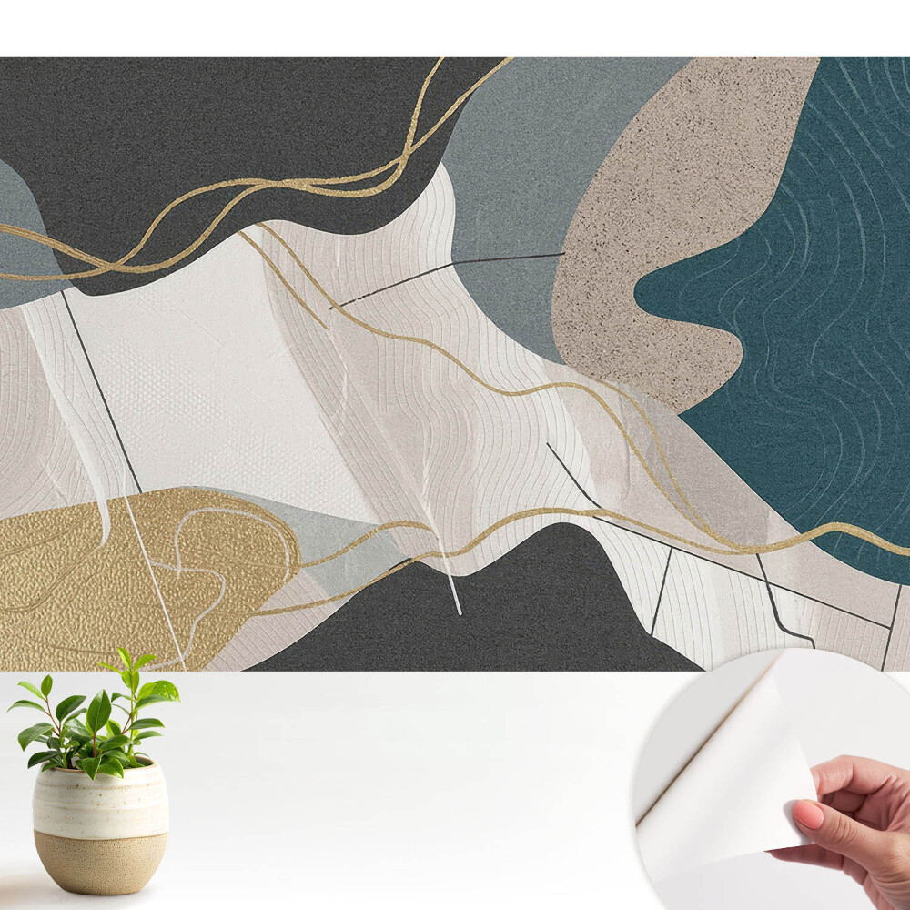 Öntapadós tapéta falra Absztrakt geometrikus minta tompa színekben