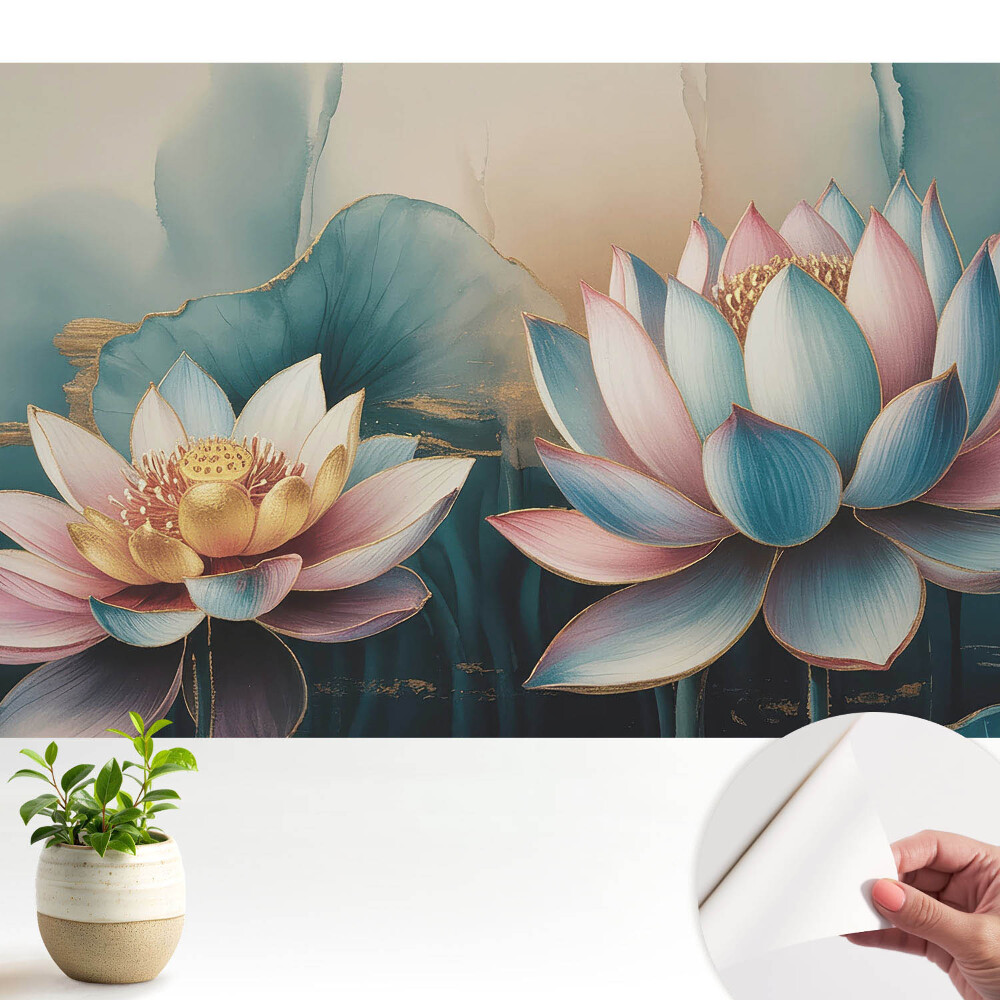 Modern tapéta Finom lótuszvirágok absztrakt stílusban
