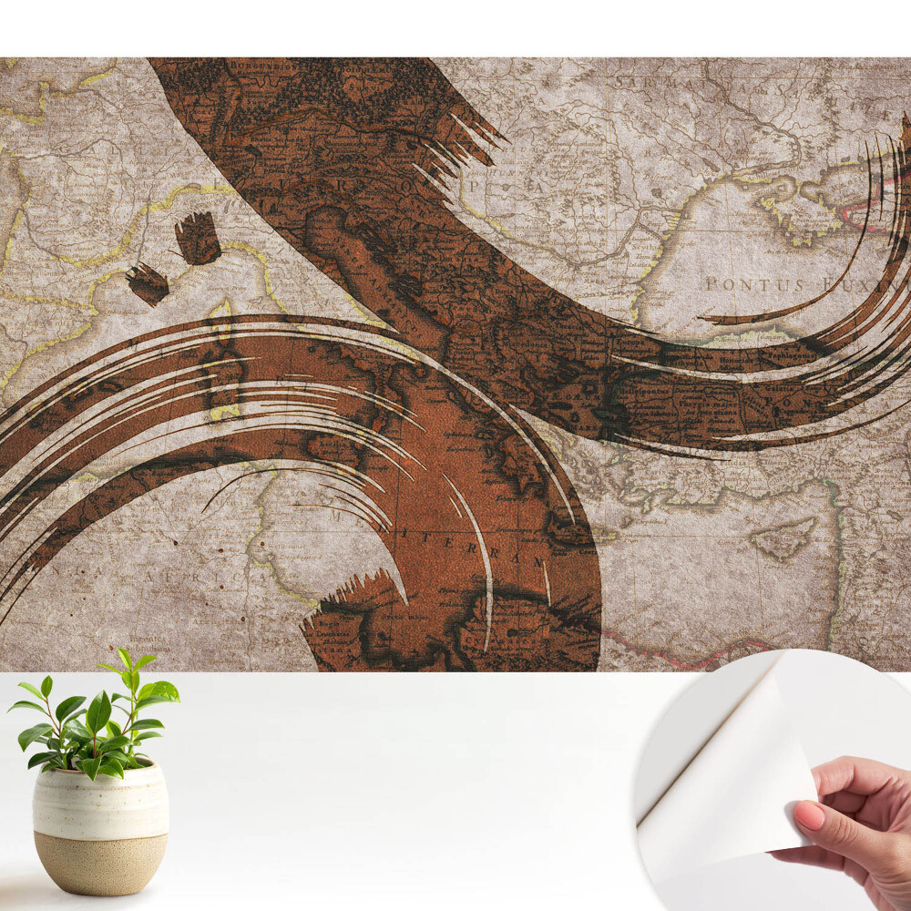 Öntapadós tapéta Egy régi térkép absztrakt díszítésekkel