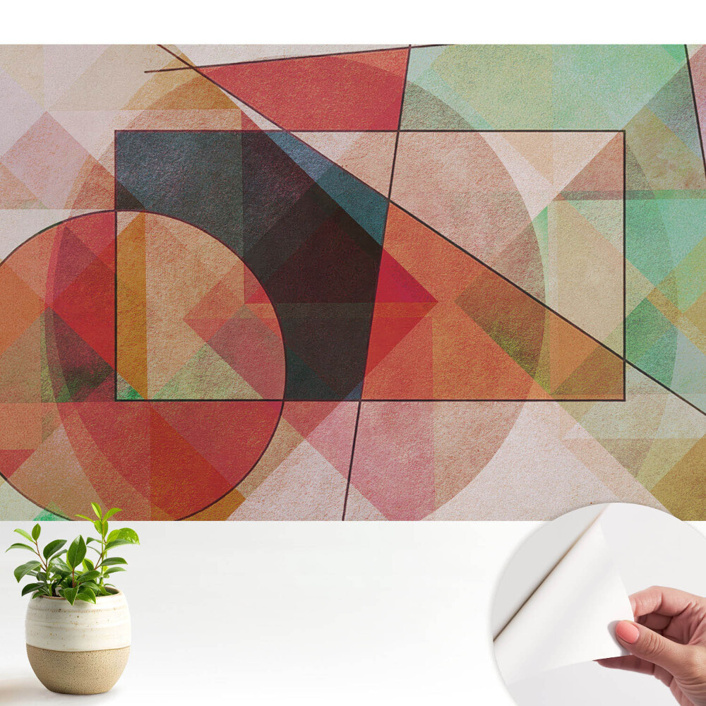 Dekor tapéta színes geometriai formákkal és inspiráló mintával