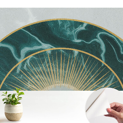 Öntapadós tapéta Dekoratív félkör zöld márvánnyal