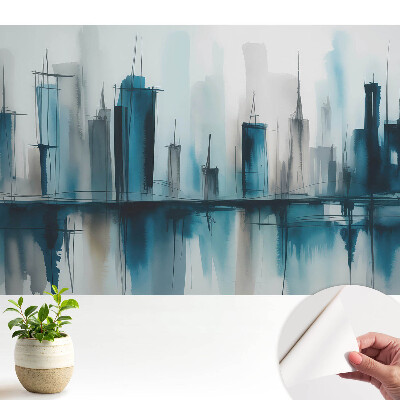 Tapéta Egy város akvarellben, nyugodt, modern akcentussal