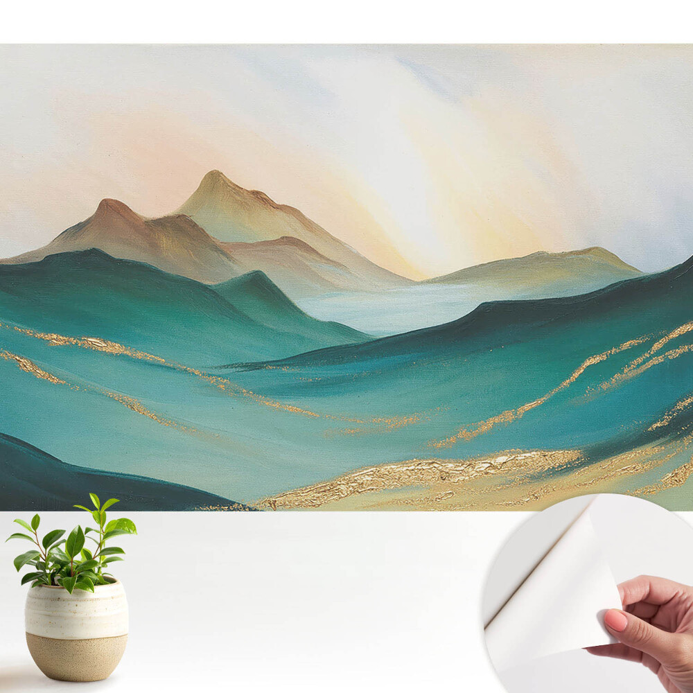 Öntapadós tapéta falra Hegyek és absztrakció