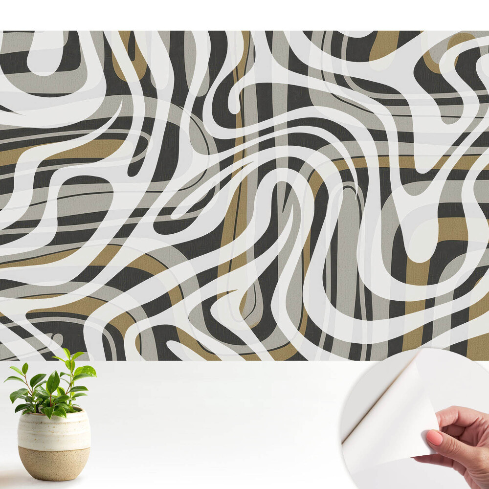 Modern tapéta Kifejező vonalak, meleg árnyalatok, absztrakció