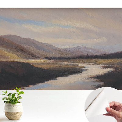 Dekor tapéta Hegyi völgy folyóval és felhőkkel