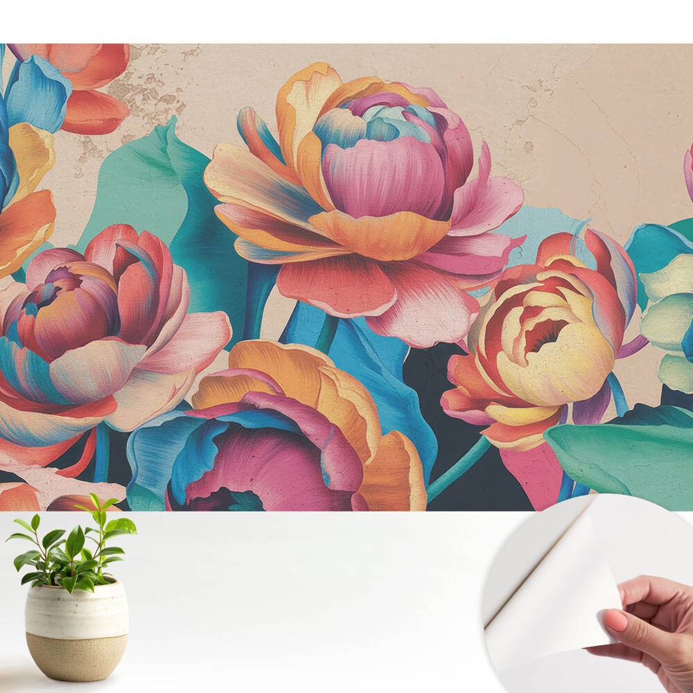 Tapéta Energikus retró virágok