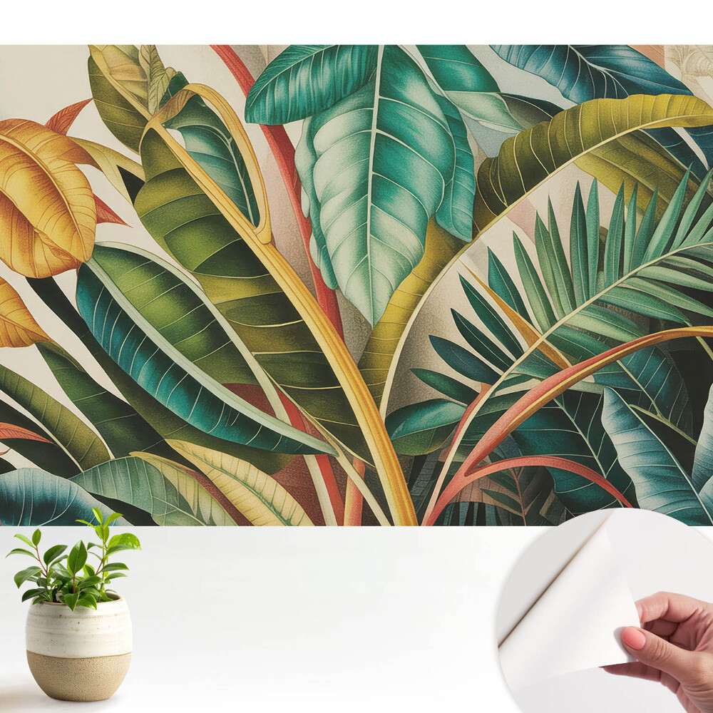 Öntapadós tapéta Színes levelek modern stílusban