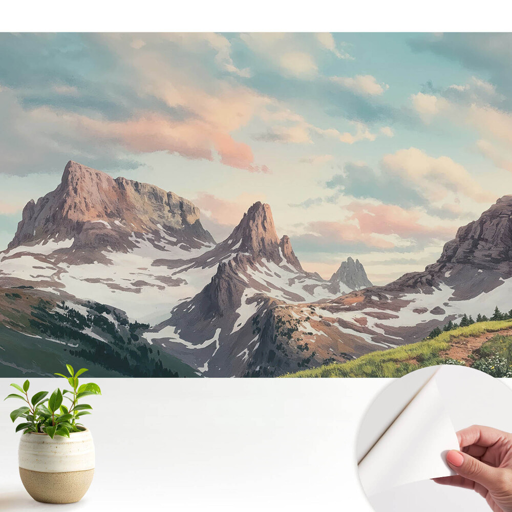 Öntapadó tapéta Festői hegyi tájak felhőkkel