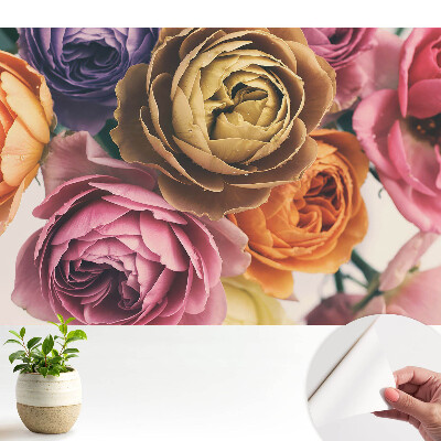 Öntapadós tapéta falra Természetes színű virágok