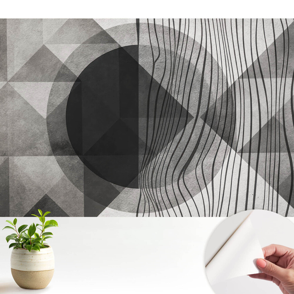 Modern tapéta Stílusos geometrikus minták szürke árnyalatokban
