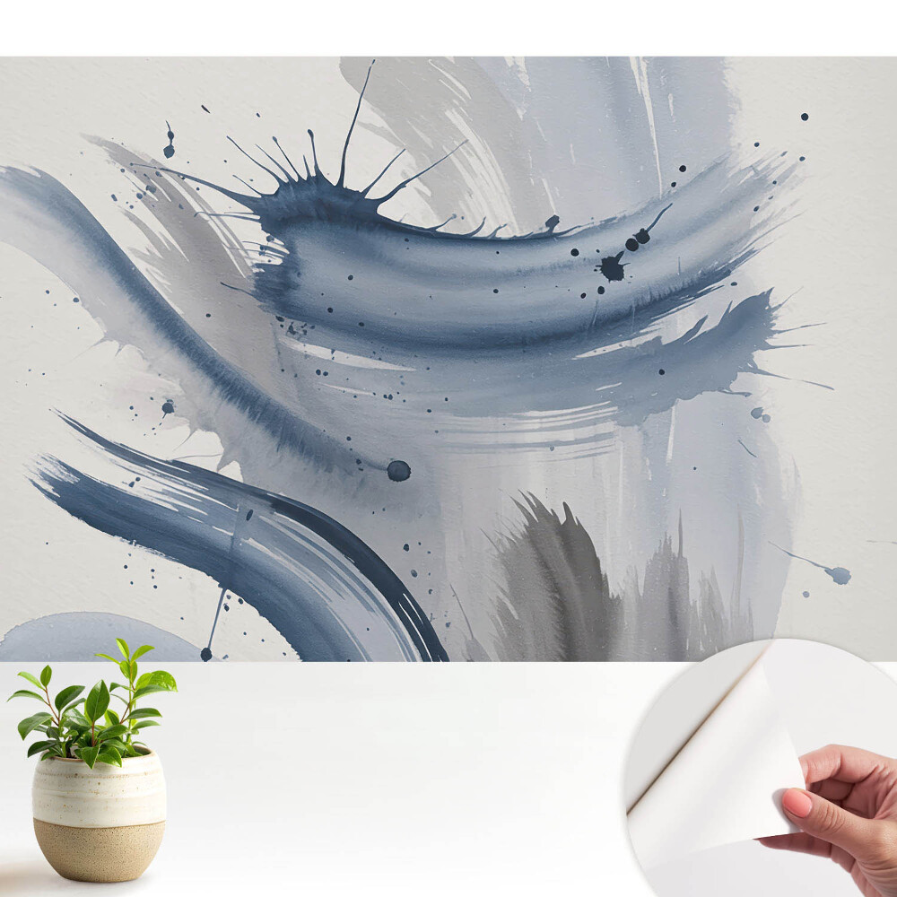 Öntapadós tapéta Kék absztrakt ecsetvonások