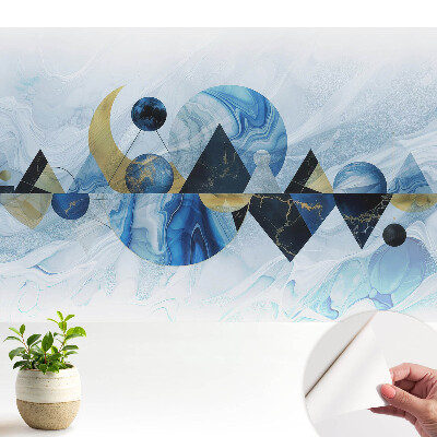 Dekor tapéta Geometriai formák kék árnyalatokban
