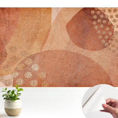 Öntapadó tapéta Absztrakt földszínű formák és pöttyök