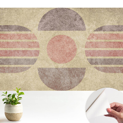 Öntapadós tapéta falra Retro geometrikus minta pasztell színekben