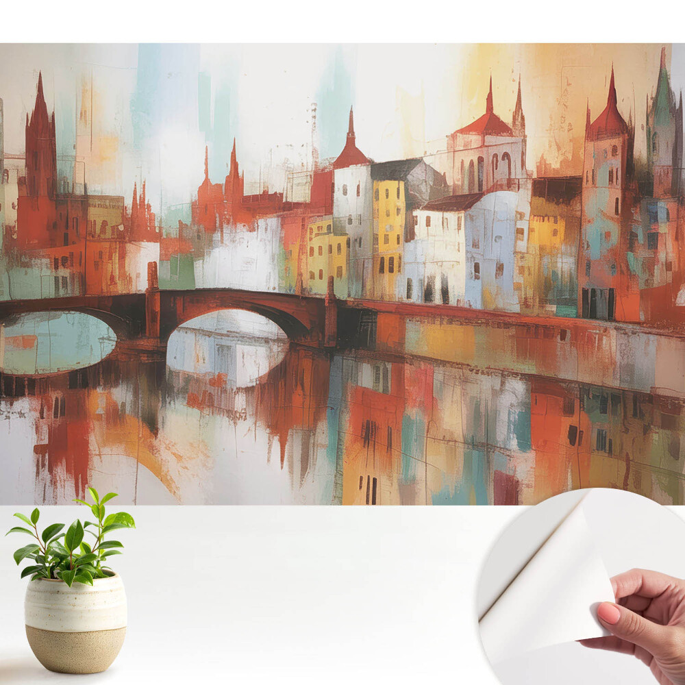 Öntapadó tapéta A város színes panorámája