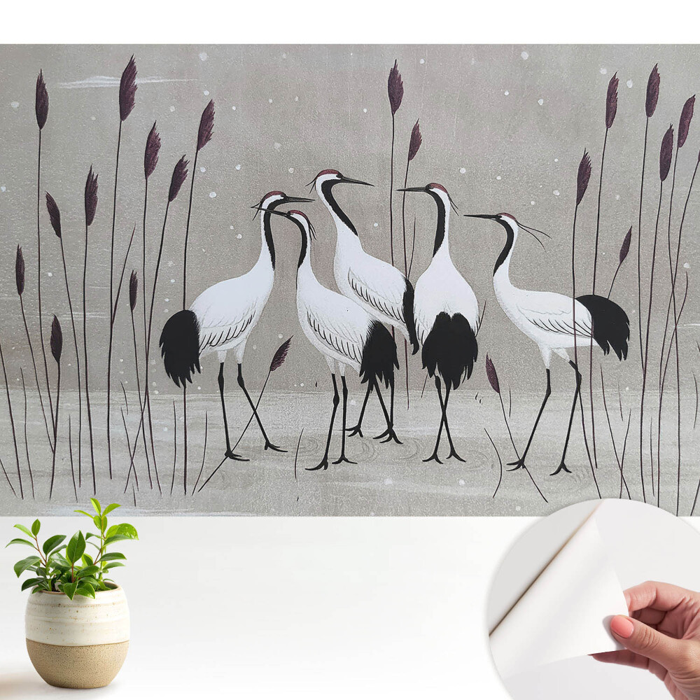 Öntapadós tapéta daruk a nádasban mintával