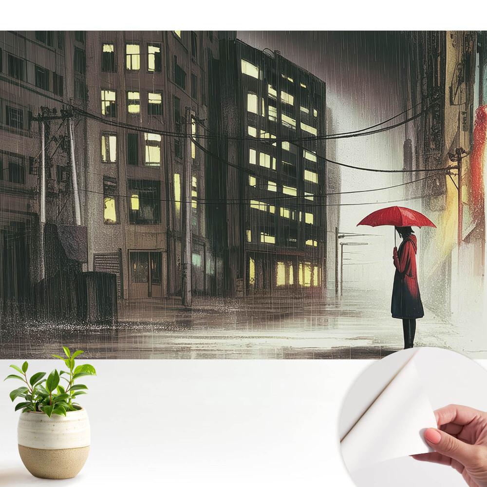 Modern tapéta Városi éjszaka esős hangulat rejtély