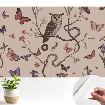 Tapéta Pillangók és virágok természetes idillje