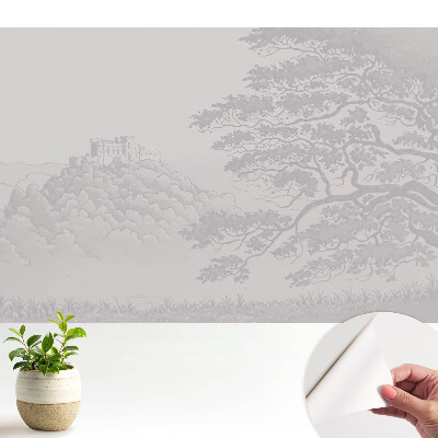 Öntapadós tapéta falra Egy kastély tájképe fák között