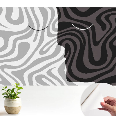 Modern tapéta Kontrasztos absztrakt arcminta