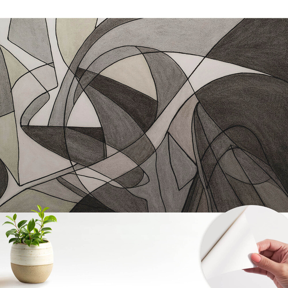 Öntapadó tapéta Formák és vonalak absztrakt káosza