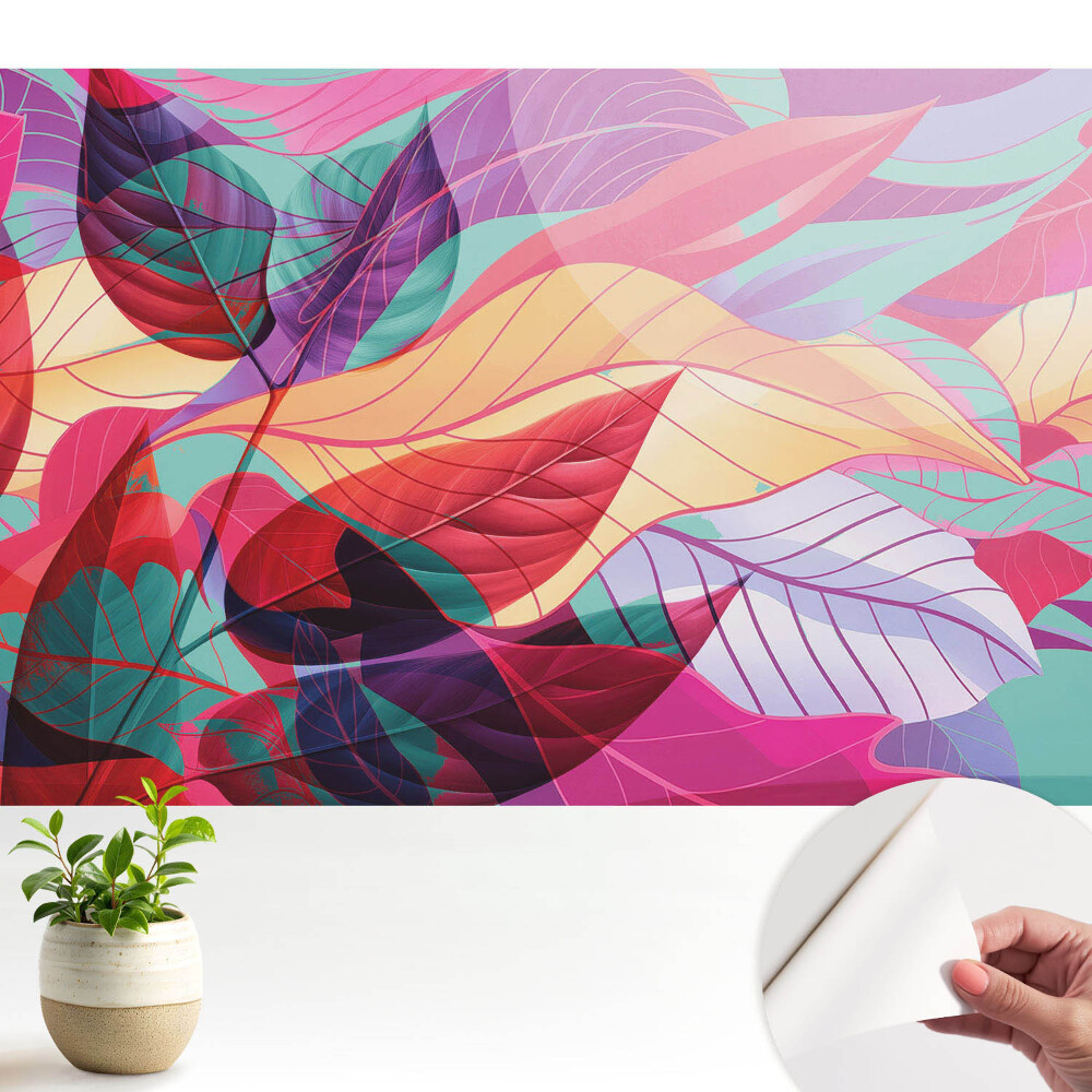 Öntapadó tapéta Színes levelek absztrakt stílusban