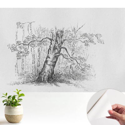 Tapéta Egy fa rajza az erdőben