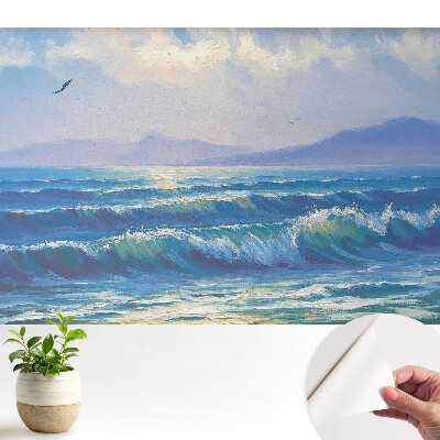 Öntapadó tapéta Óceáni harmónia hullámok hegyek