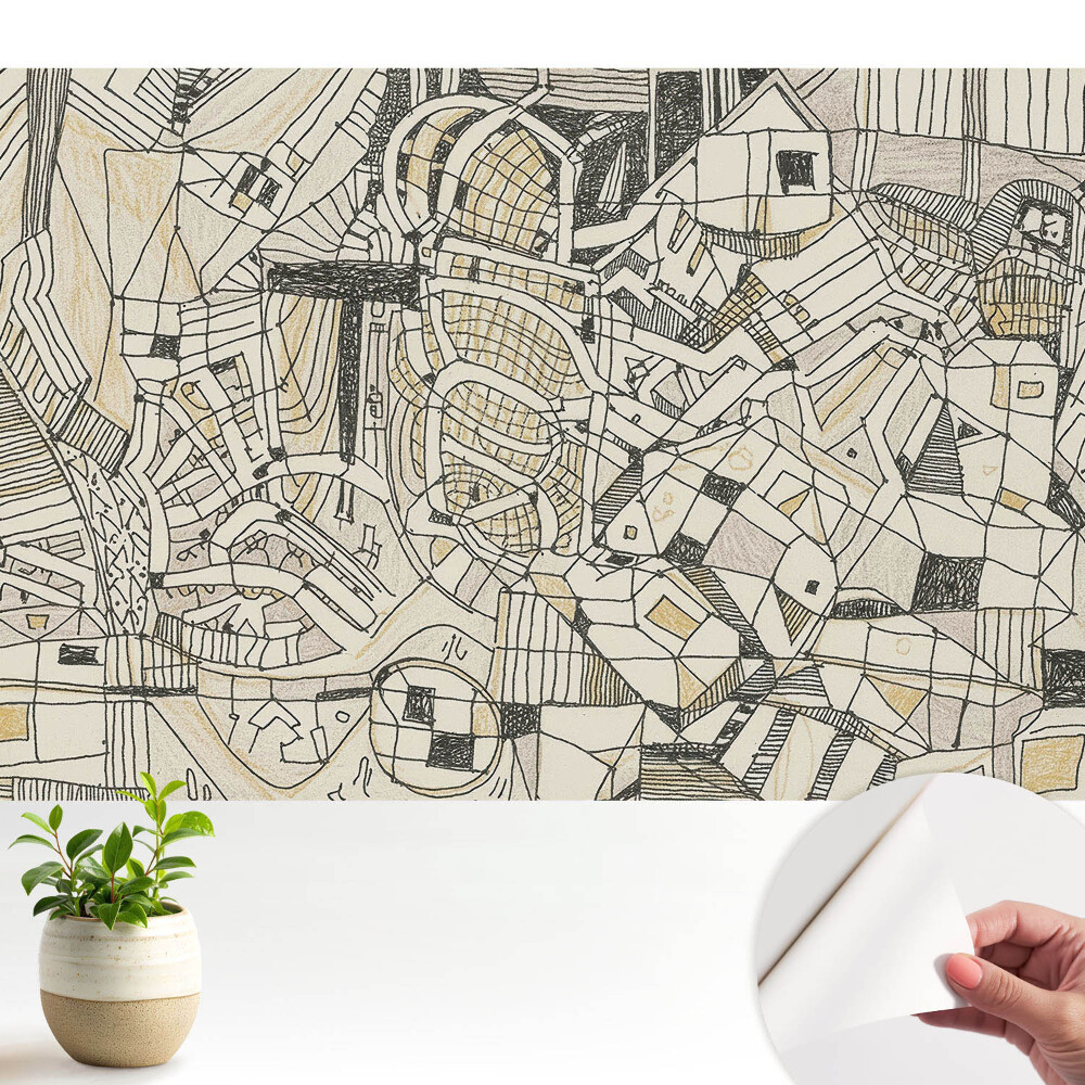 Öntapadó tapéta absztrakt, geometriai kompozícióval