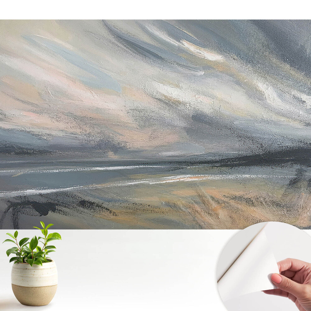 Öntapadó tapéta Absztrakt tájkép dinamikus szürkeárnyalatokban