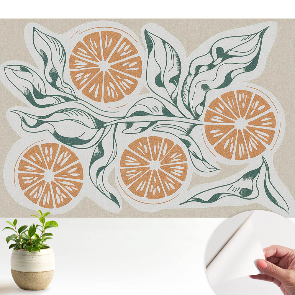 Modern tapéta Citrusfélék és levelek harmóniában