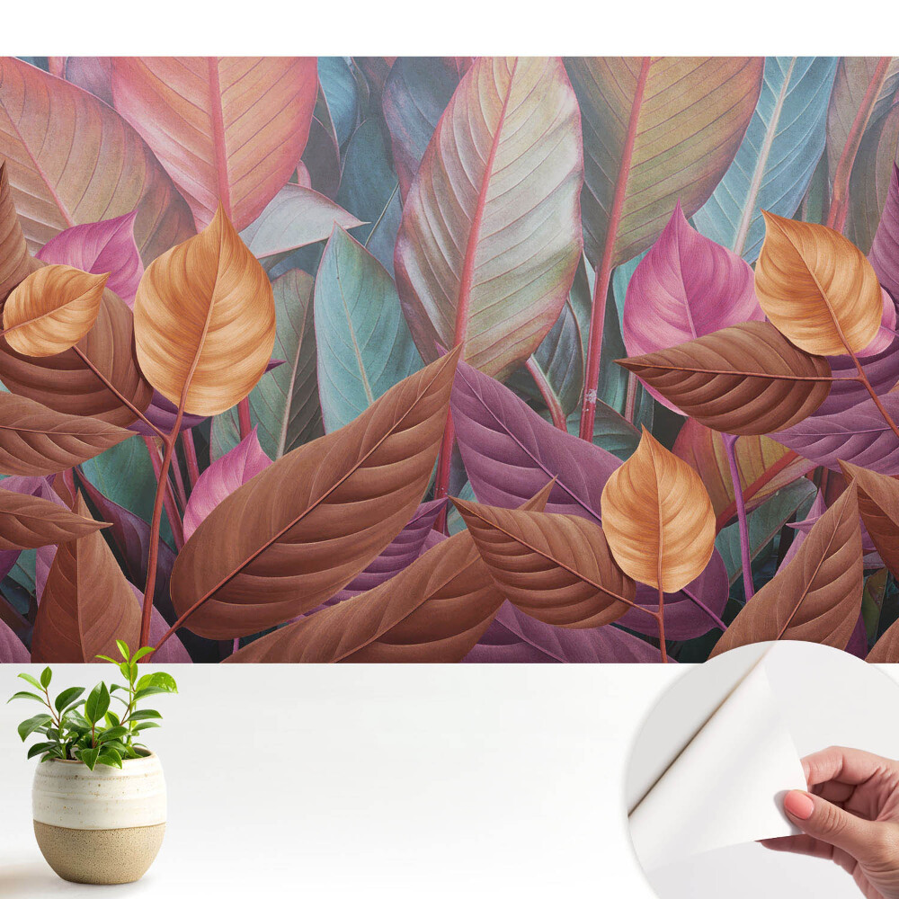 Dekor tapéta A levelek színei elegánsak és harmonikusak.